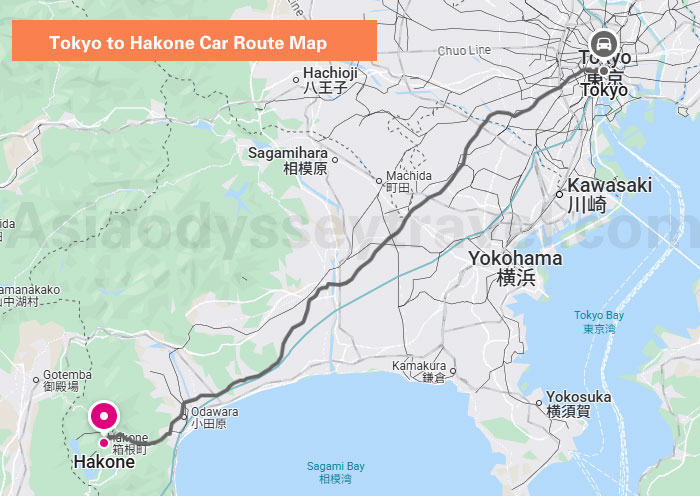 Tokyo to Hakone Map