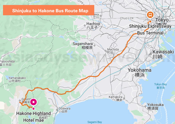 Tokyo to Hakone Map