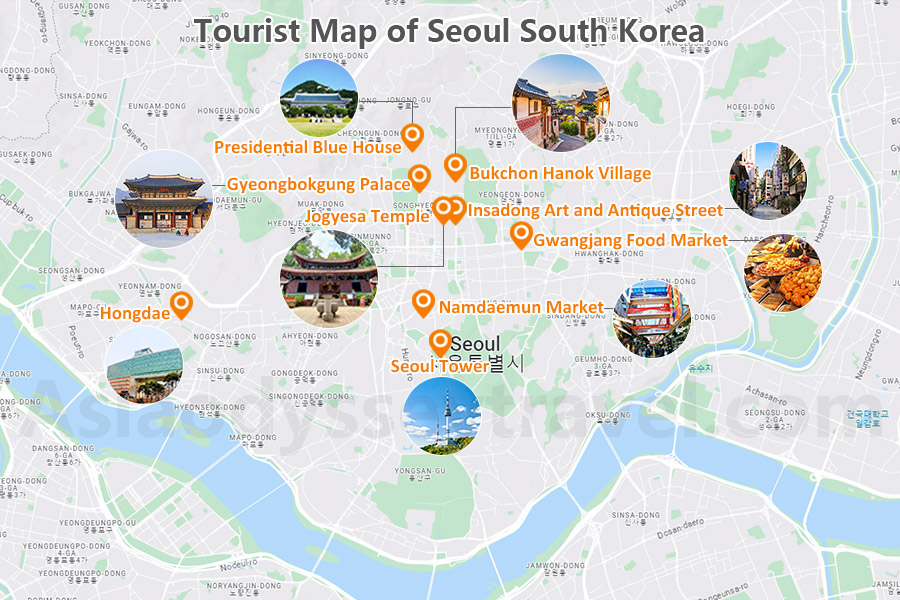 Tourist Map of Seoul South Korea