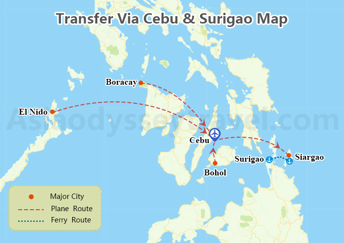 Transfer via Siargao Map