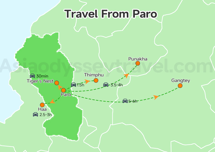 Bhutan Travel Map