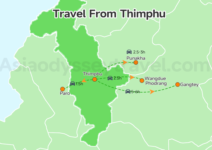 Bhutan Travel Map