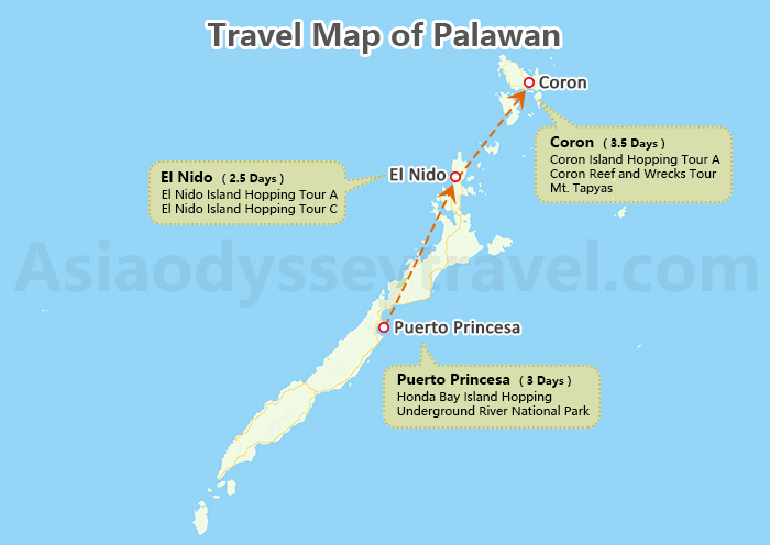 Travel Map of Palawan