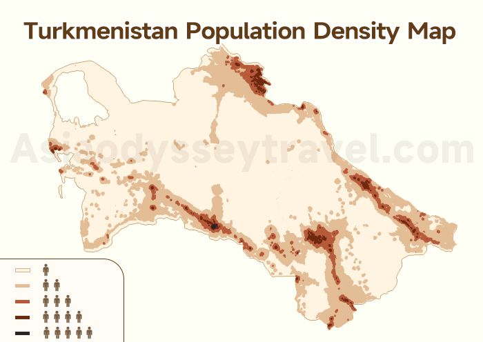  Turkmenistan Population Density Map 