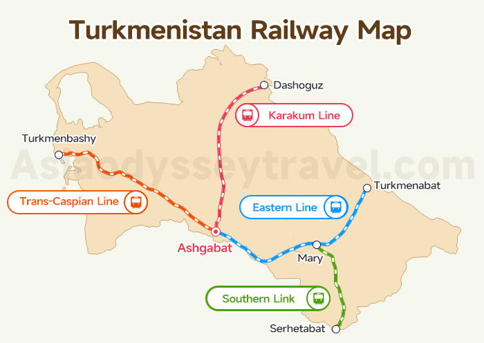  Turkmenistan Railway Map 