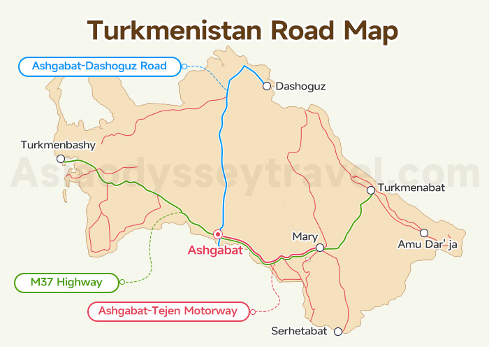  Turkmenistan Road Map 