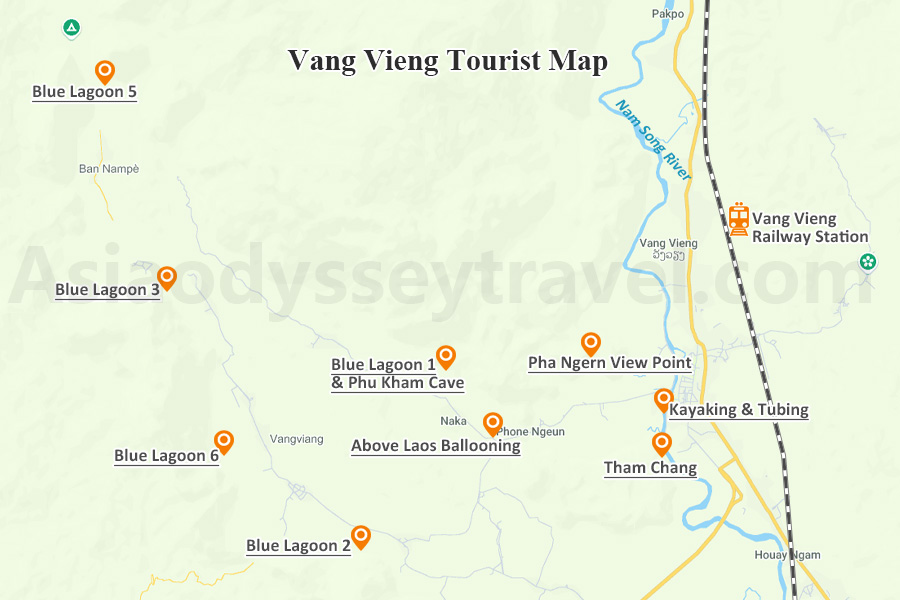 Laos Tourist Map