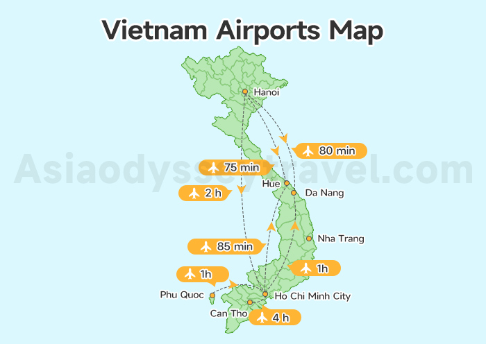 Vietman Airports Map