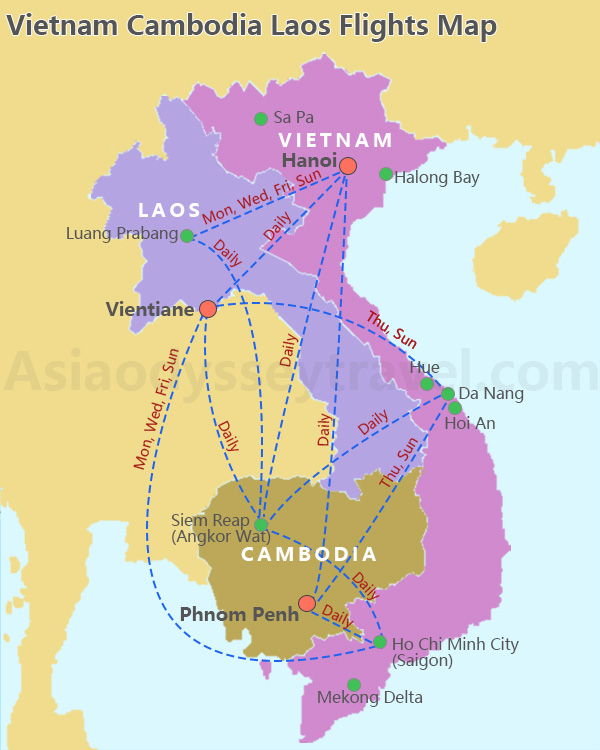 Vietnam Cambodia Laos Map
