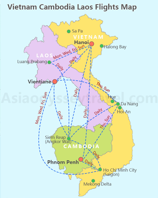 Vietnam Cambodia Laos Map