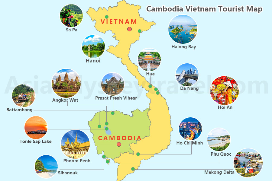 Vietnam Cambodia Map