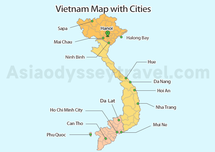 Vietnam Map with Cities
