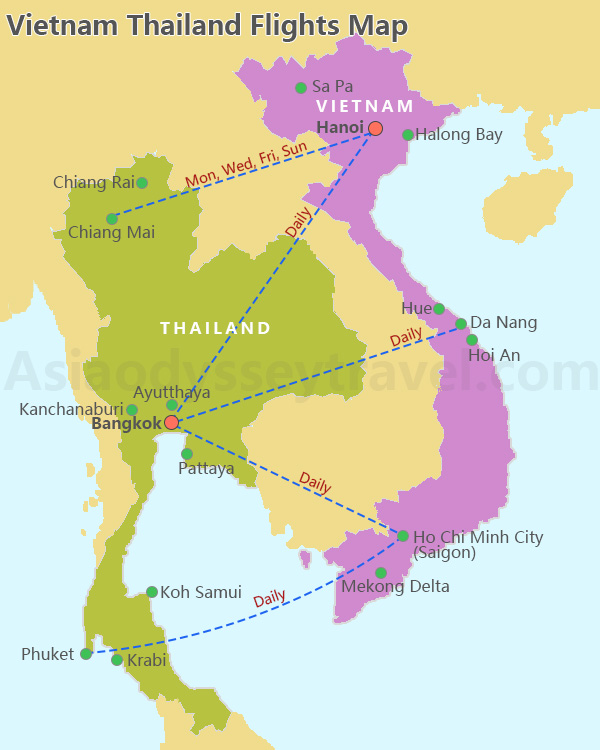 Vietnam Thailand Map