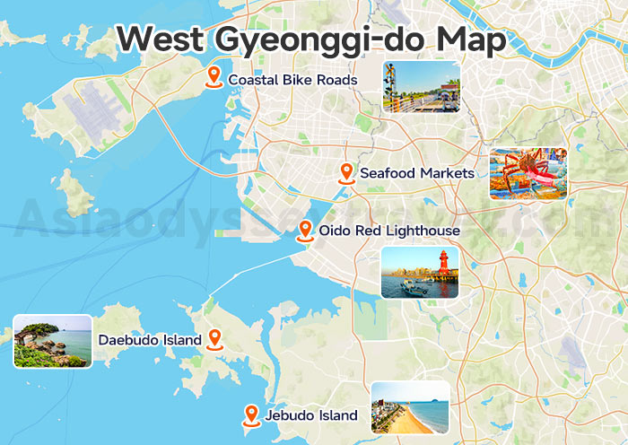 Top Tourist Attractions in West Gyeonggi-do on Map