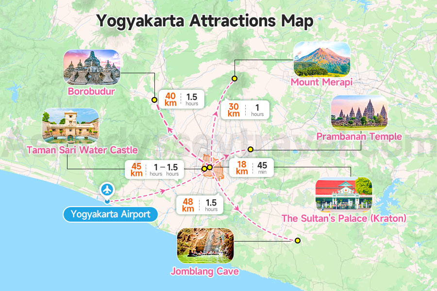 Yogyakarta Attractions Map
