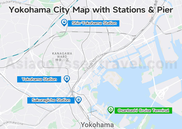 Japan Yokohama Attractions Map