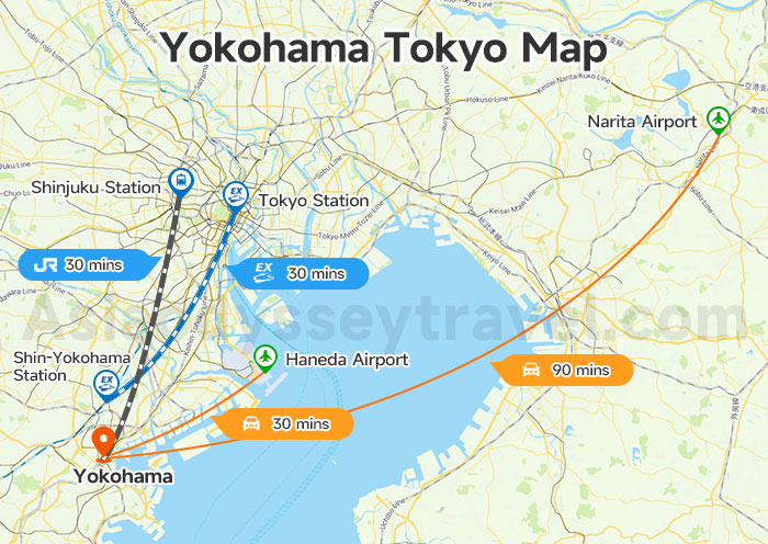 Yokohama Tokyo Map