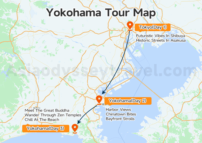 Yokohama Tour Map