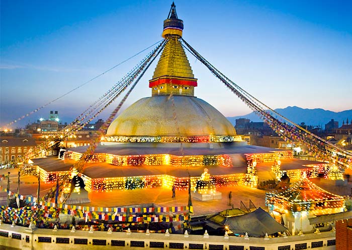 Boudhanath Stupa in the evening