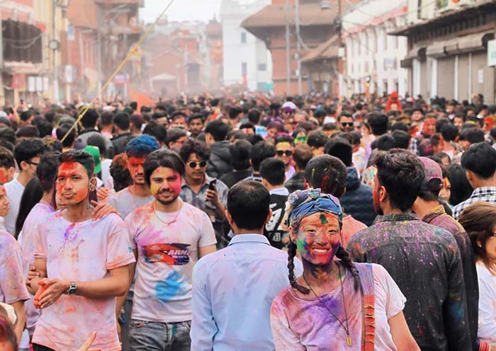 Holi Festival at Basantapur Durbar Square