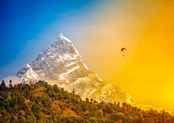 Pokhara Paragliding with Majestic Himalayas backdrop