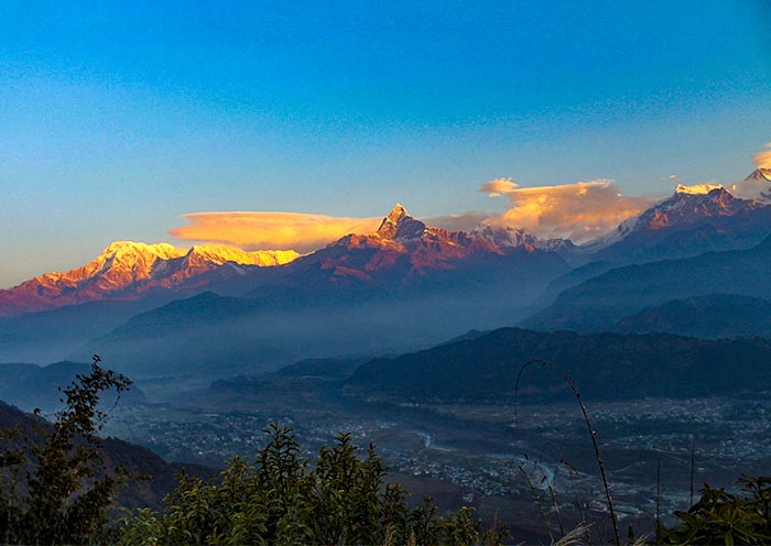 Panoramic Views of the Annapurna Mountain from Sarangkot