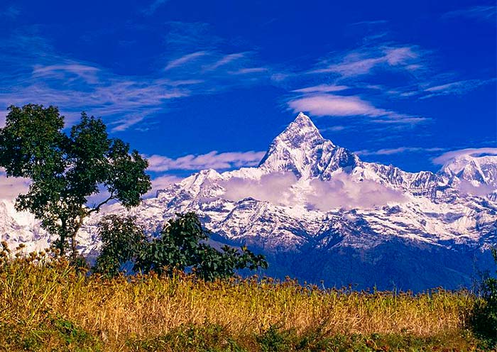 Majestic peaks of Machhapuchhre and Dhaulagiri from Sarangkot