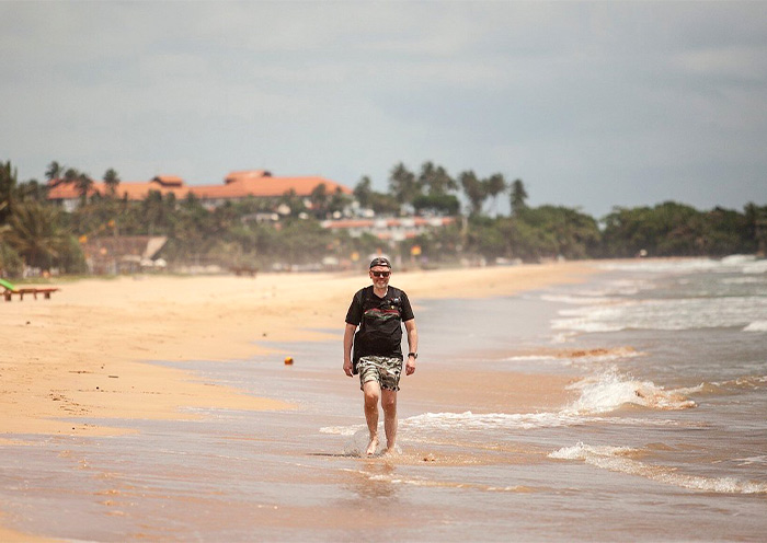 Walking along the Bentota Beach