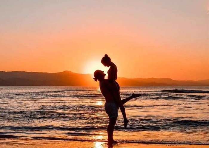 The couple on the romantic beach
