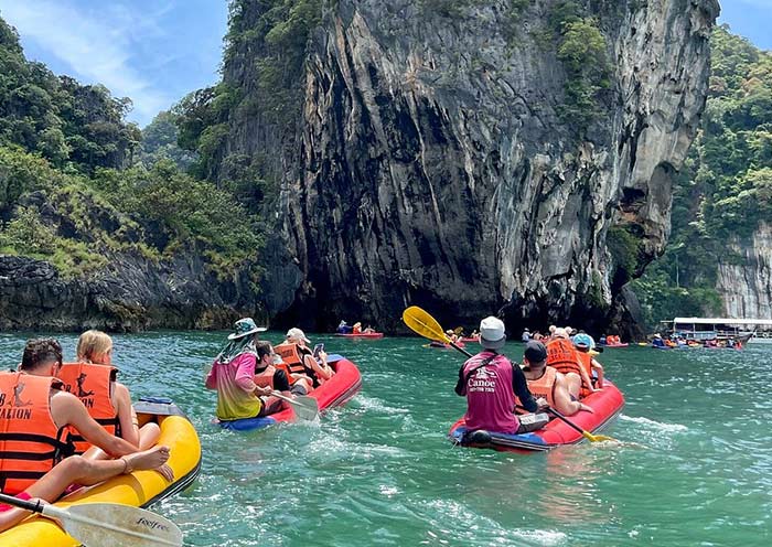 Kayaking to cave