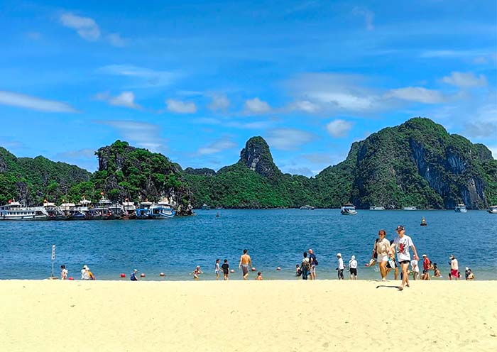 Relax at the beach of Halong Bay