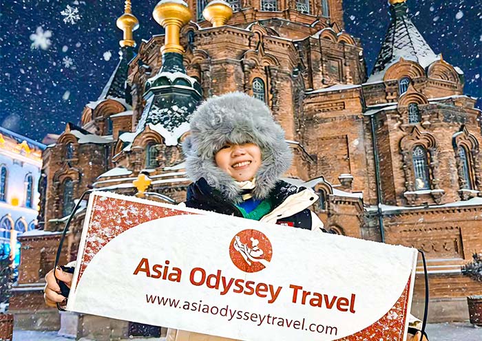 AOT guests visiting Saint Sophia Cathedral, Harbin