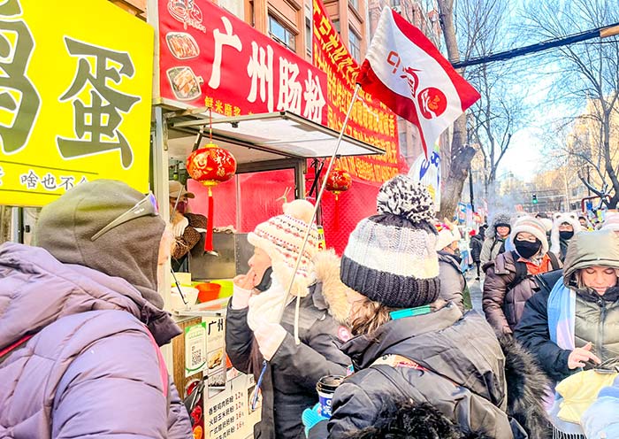 AOT guests at Hongzhuan Street Market, Harbin