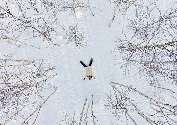 AOT guests walking through the Arctic Birch Forest in Mohe