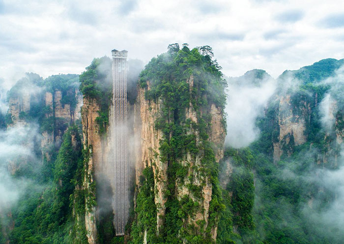 Towering Bailong Elevator in Zhangjiajie