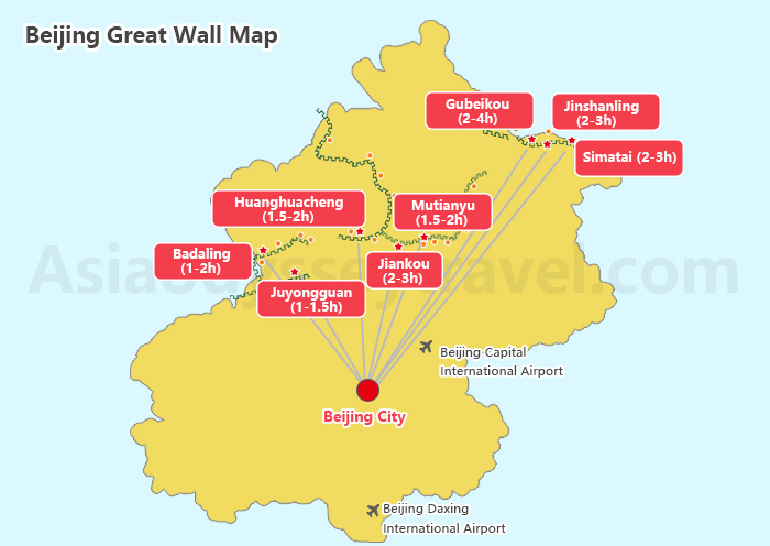Beijing to Great Wall of China Map