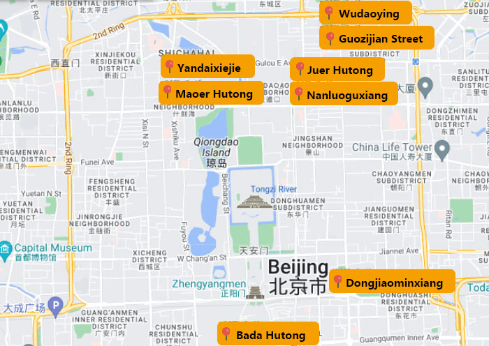Beijing Hutongs Map