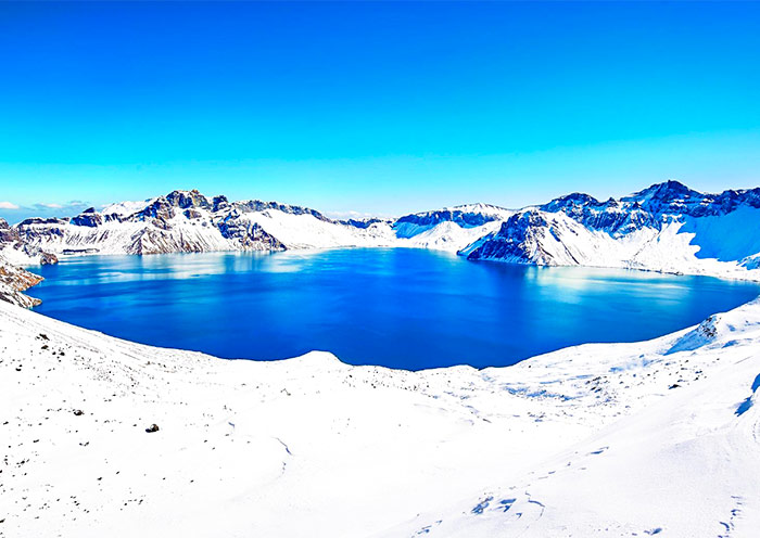 Heavenly Lake at Changbai Mountain in Winter