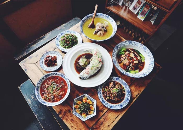 Sichuan meal at a local family