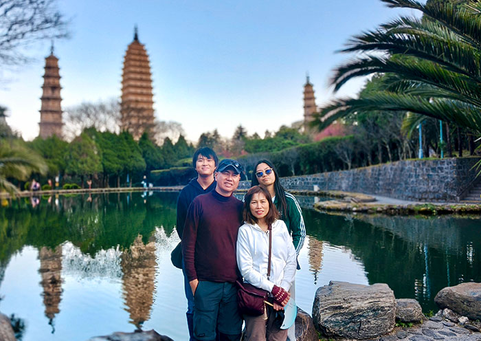 Iconic Three Pagodas Against the Sky
