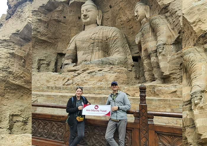 Photo with the Open-air Buddha, Yungang Grottoes