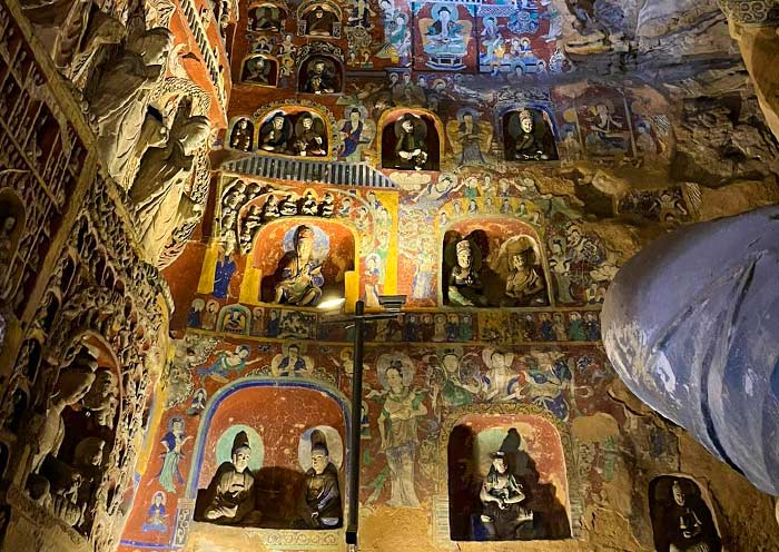 Inside Yungang Grottoes Cave, Datong