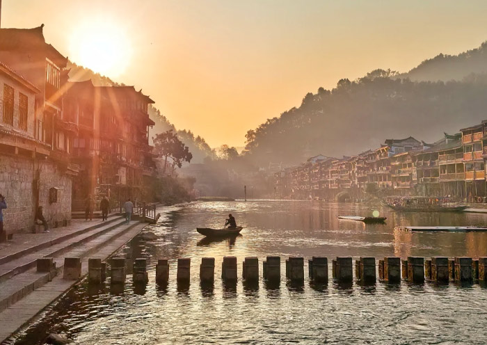 Sunrise in Fenghuang Ancient Town