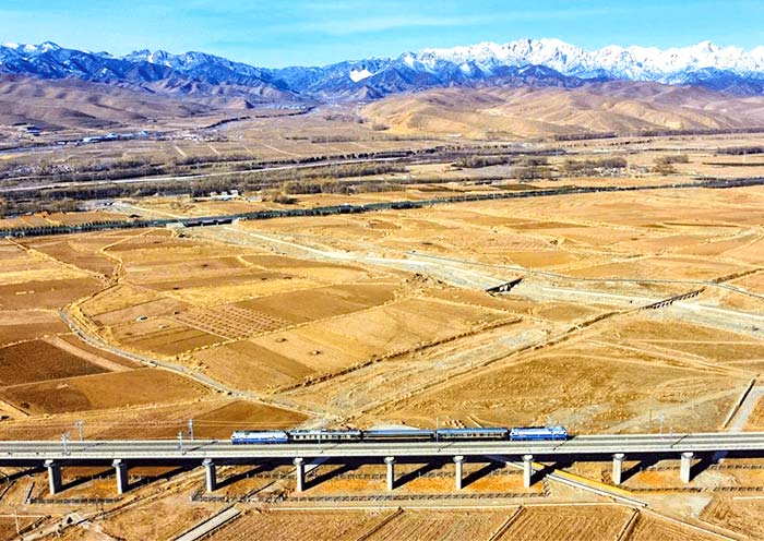 Take Gansu High Speed Train for Beautiful View Outside