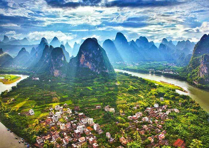 Xingping Laozhai Hill Panoramic View