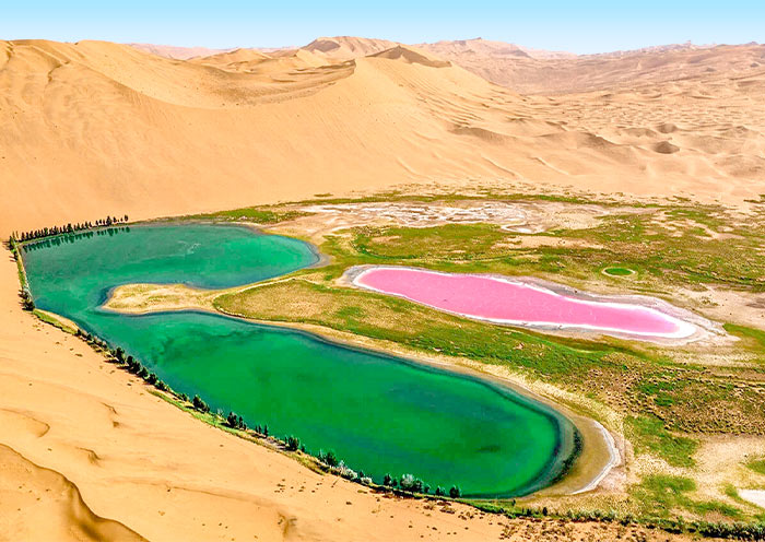 Twin Lakes of Badain Jaran Desert