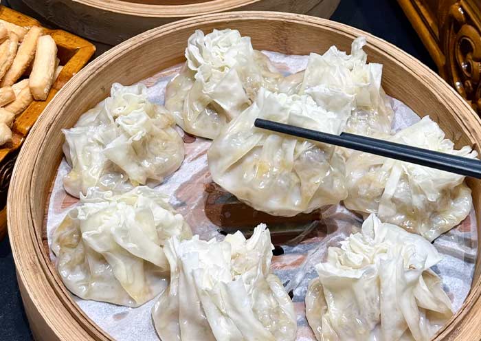 Shaomai, stuffed with minced lamb, onions/carrots