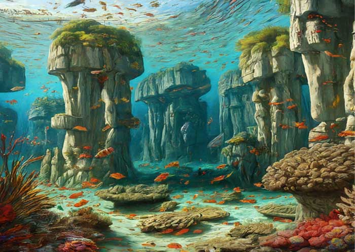 Stone Forest, Used to be Bottom of Ocean 270 Million Years Ago (AI Generated)