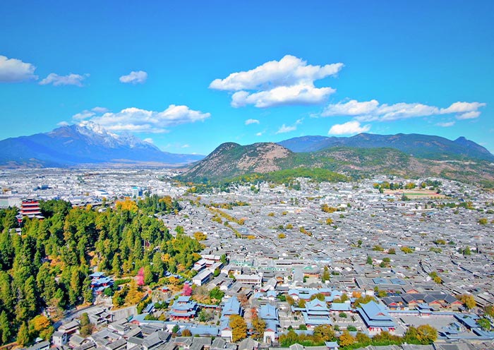 Lijiang Ancient Town under Jade Dragon Snow Mountain