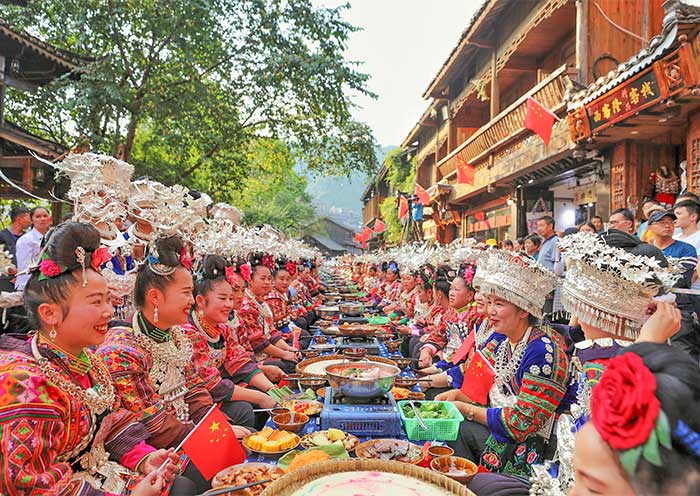 Long Table Feast in Xijiang Miao Village